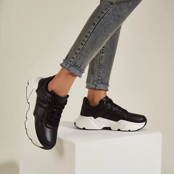 BELOS Women's Platform Chunky Sneakers Fashion Dad Sneakers Casual Lace Up Comfortable Lightweigt Walking Shoes