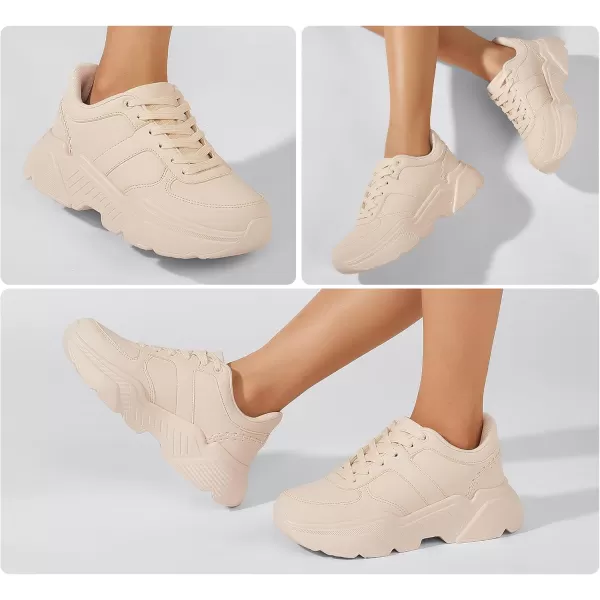 BELOS Women's Platform Chunky Sneakers Fashion Dad Sneakers Casual Lace Up Comfortable Lightweigt Walking Shoes