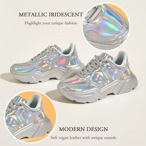 BELOS Women's Platform Chunky Sneakers Fashion Dad Sneakers Casual Lace Up Comfortable Lightweigt Walking Shoes