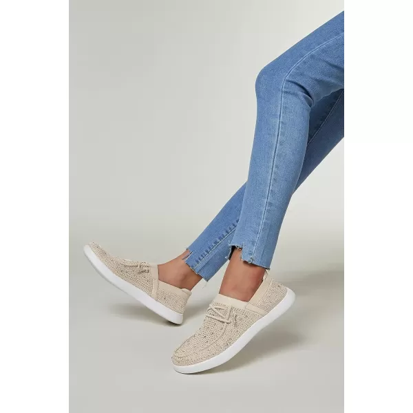 BELOS Women's Rhinestone Lace Up Loafers Shoes Comfortable Slip On Mesh Knit Walking Shoes Fashion Lightweight Sparkly Glitter Sneaker