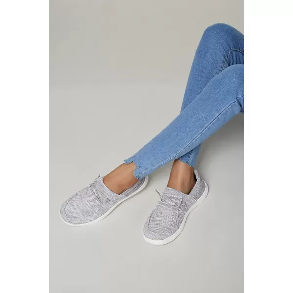 BELOS Women's Rhinestone Lace Up Loafers Shoes Comfortable Slip On Mesh Knit Walking Shoes Fashion Lightweight Sparkly Glitter Sneaker