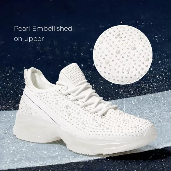 BELOS Women's Rhinestone Mesh Slip On Walking Shoes Fashion Breathable Spakle Glitter Sneaker