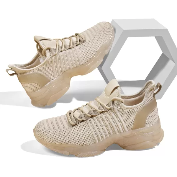 BELOS Women's Rhinestone Mesh Slip On Walking Shoes Fashion Breathable Spakle Glitter Sneaker