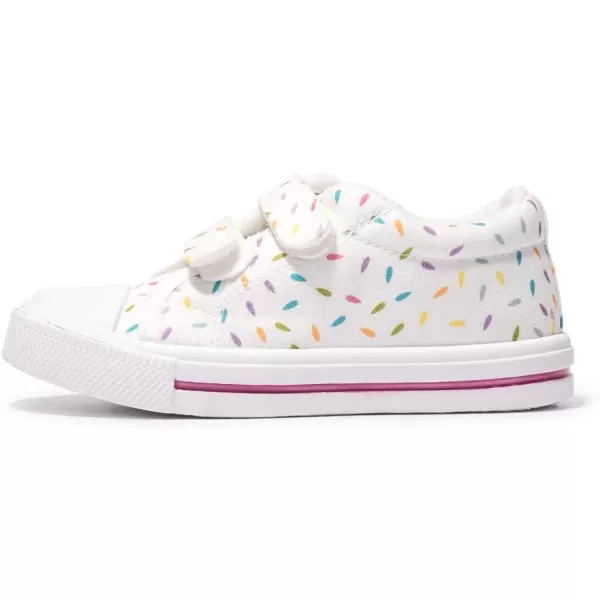 FUNKYMONEY Boys Girls Canvas Sneakers Casual Slip On Adjustable Hook and Loops Walking Shoes for Toddler/Little Kids