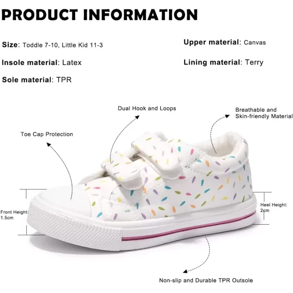 FUNKYMONEY Boys Girls Canvas Sneakers Casual Slip On Adjustable Hook and Loops Walking Shoes for Toddler/Little Kids