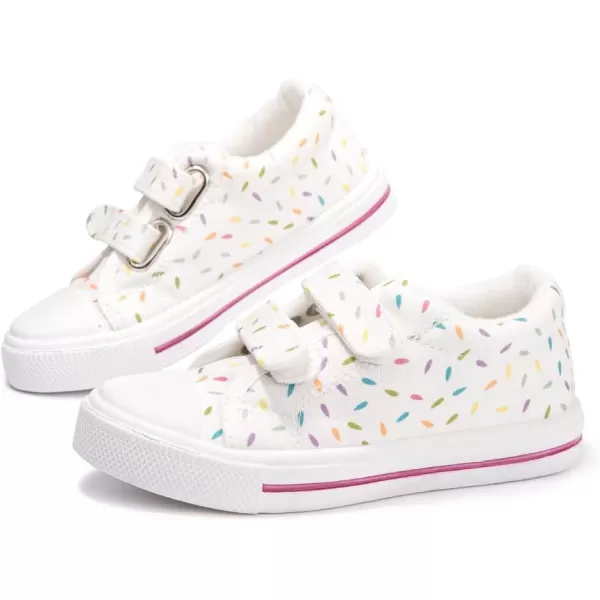 FUNKYMONEY Boys Girls Canvas Sneakers Casual Slip On Adjustable Hook and Loops Walking Shoes for Toddler/Little Kids