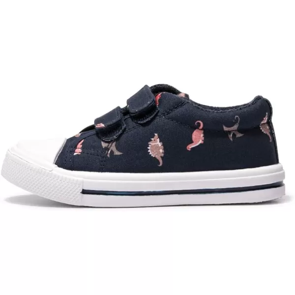 FUNKYMONEY Boys Girls Canvas Sneakers Casual Slip On Adjustable Hook and Loops Walking Shoes for Toddler/Little Kids