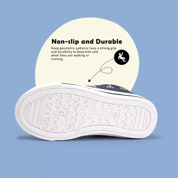 FUNKYMONEY Boys Girls Canvas Sneakers Casual Slip On Adjustable Hook and Loops Walking Shoes for Toddler/Little Kids