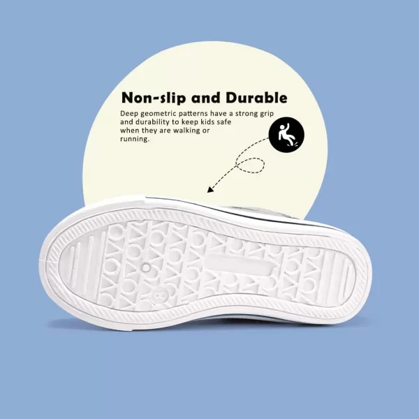 FUNKYMONEY Boys Girls Canvas Sneakers Casual Slip On Adjustable Hook and Loops Walking Shoes for Toddler/Little Kids