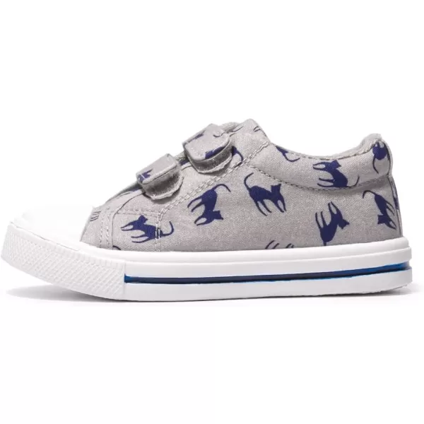 FUNKYMONEY Boys Girls Canvas Sneakers Casual Slip On Adjustable Hook and Loops Walking Shoes for Toddler/Little Kids