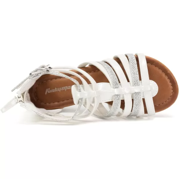 FUNKYMONKEY Girls Gladiator Strap Sandals Flat Fisherman Thong Cross Strappy Sandals