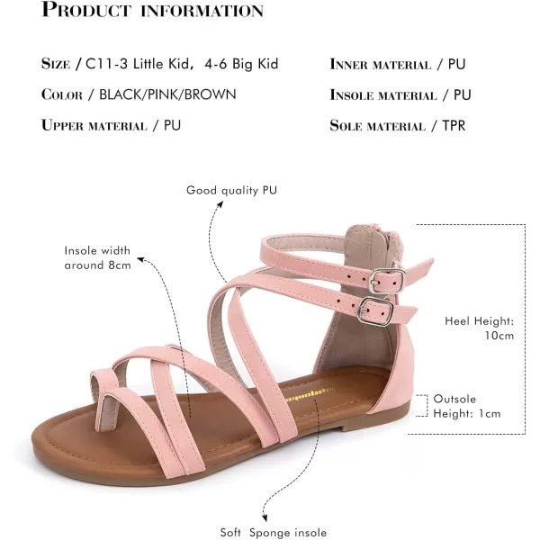 FUNKYMONKEY Girls Gladiator Strap Sandals Flat Fisherman Thong Cross Strappy Sandals