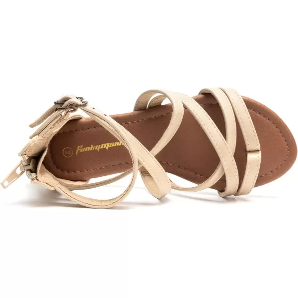 FUNKYMONKEY Girls Gladiator Strap Sandals Flat Fisherman Thong Cross Strappy Sandals