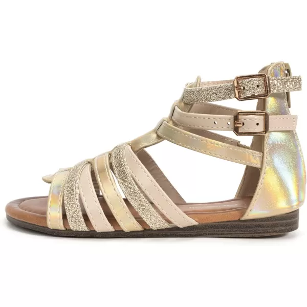 FUNKYMONKEY Girls Gladiator Strap Sandals Flat Fisherman Thong Cross Strappy Sandals