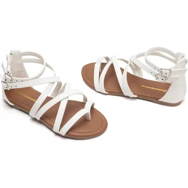 FUNKYMONKEY Girls Gladiator Strap Sandals Flat Fisherman Thong Cross Strappy Sandals