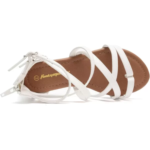 FUNKYMONKEY Girls Gladiator Strap Sandals Flat Fisherman Thong Cross Strappy Sandals