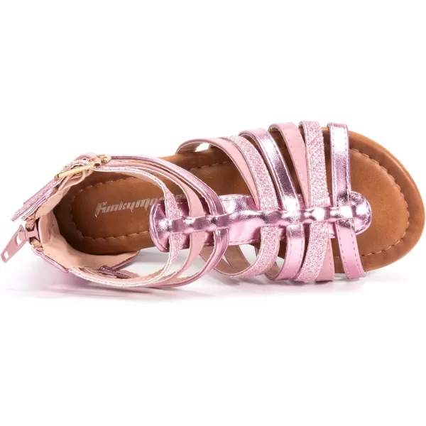 FUNKYMONKEY Girls Gladiator Strap Sandals Flat Fisherman Thong Cross Strappy Sandals