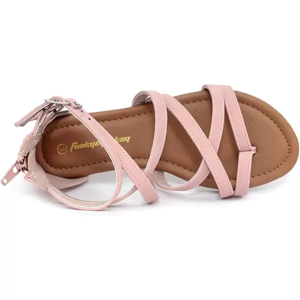 FUNKYMONKEY Girls Gladiator Strap Sandals Flat Fisherman Thong Cross Strappy Sandals