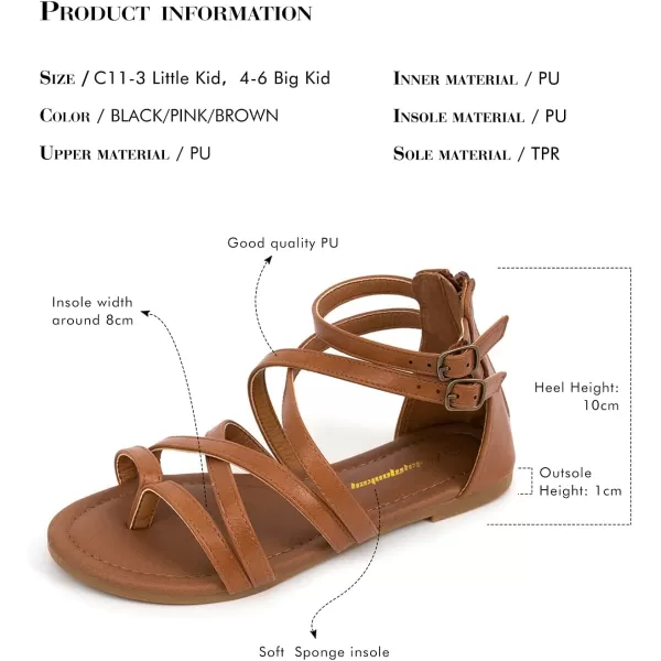 FUNKYMONKEY Girls Gladiator Strap Sandals Flat Fisherman Thong Cross Strappy Sandals