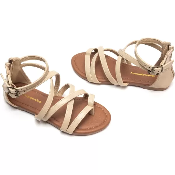 FUNKYMONKEY Girls Gladiator Strap Sandals Flat Fisherman Thong Cross Strappy Sandals