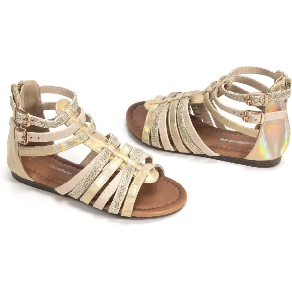 FUNKYMONKEY Girls Gladiator Strap Sandals Flat Fisherman Thong Cross Strappy Sandals