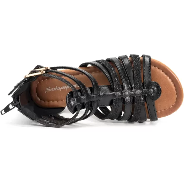 FUNKYMONKEY Girls Gladiator Strap Sandals Flat Fisherman Thong Cross Strappy Sandals