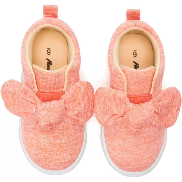 FUNKYMONKEY Girls Sneakers Lightweight Cute Bowknot Casual Walking Shoes for Toddler/Little Kids
