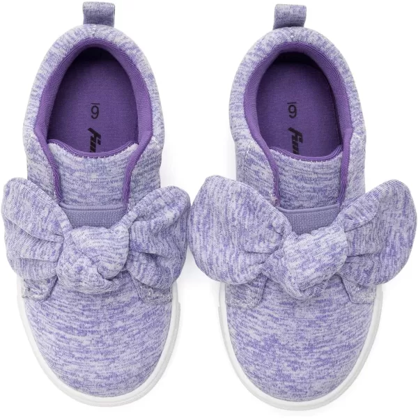FUNKYMONKEY Girls Sneakers Lightweight Cute Bowknot Casual Walking Shoes for Toddler/Little Kids