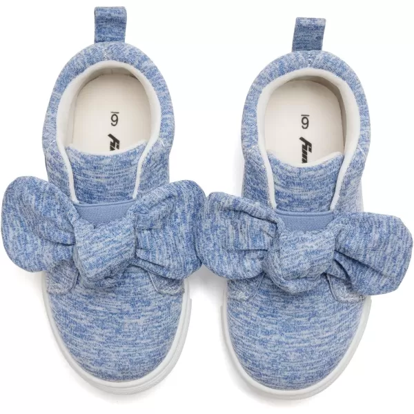 FUNKYMONKEY Girls Sneakers Lightweight Cute Bowknot Casual Walking Shoes for Toddler/Little Kids