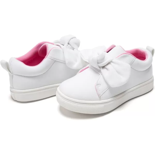 FUNKYMONKEY Girls Sneakers Lightweight Cute Bowknot Casual Walking Shoes for Toddler/Little Kids