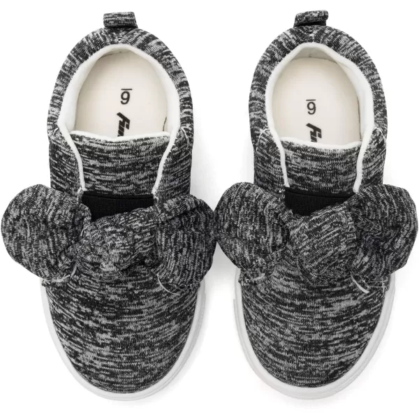 FUNKYMONKEY Girls Sneakers Lightweight Cute Bowknot Casual Walking Shoes for Toddler/Little Kids