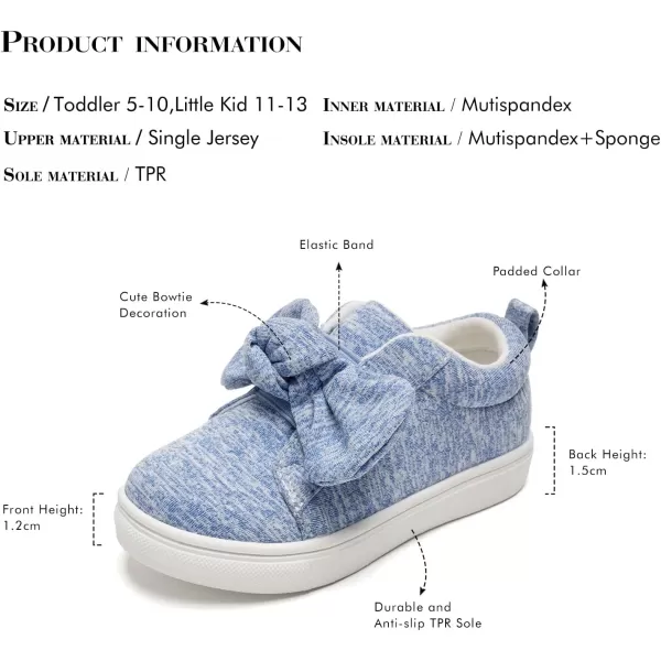 FUNKYMONKEY Girls Sneakers Lightweight Cute Bowknot Casual Walking Shoes for Toddler/Little Kids