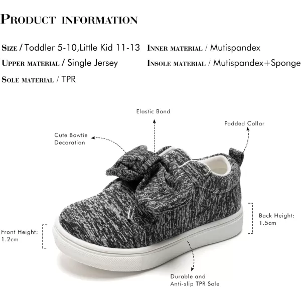 FUNKYMONKEY Girls Sneakers Lightweight Cute Bowknot Casual Walking Shoes for Toddler/Little Kids