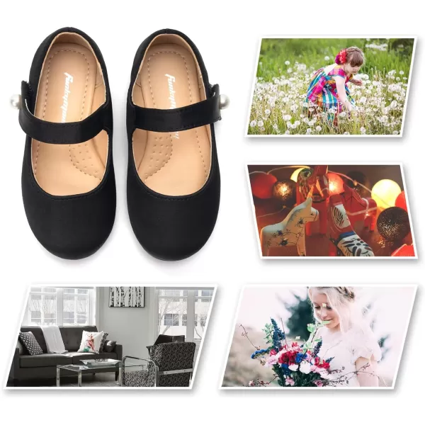 FUNKYMONKEY Toddler/Little Girl Mary Jane Dress Shoes Casual Slip on Ballet Flat