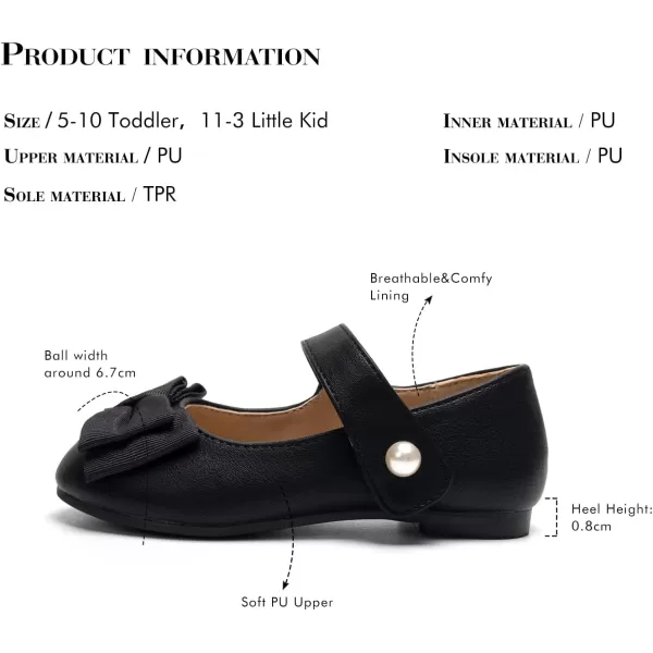 FUNKYMONKEY Toddler/Little Girl Mary Jane Dress Shoes Casual Slip on Ballet Flat