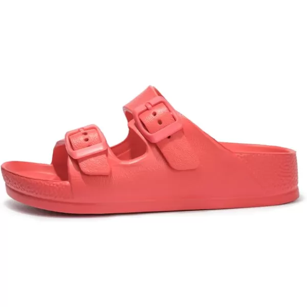 FUNKYMONKEY Unisex-Child Slides Double Buckle Adjustable EVA Flat Sandals for Boys Girls