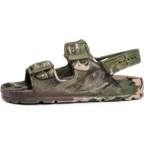 FUNKYMONKEY Unisex-Child Slides Double Buckle Adjustable EVA Flat Sandals for Boys Girls