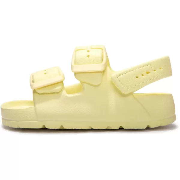 FUNKYMONKEY Unisex-Child Slides Double Buckle Adjustable EVA Flat Sandals for Boys Girls