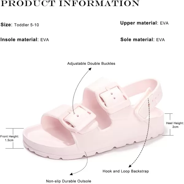 FUNKYMONKEY Unisex-Child Slides Double Buckle Adjustable EVA Flat Sandals for Boys Girls