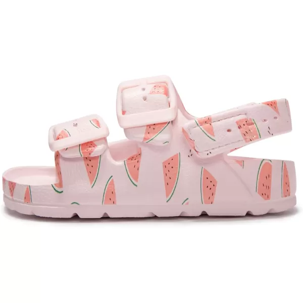 FUNKYMONKEY Unisex-Child Slides Double Buckle Adjustable EVA Flat Sandals for Boys Girls