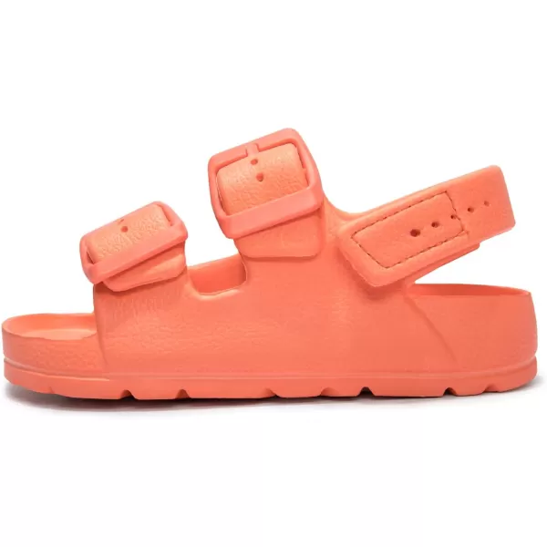 FUNKYMONKEY Unisex-Child Slides Double Buckle Adjustable EVA Flat Sandals for Boys Girls