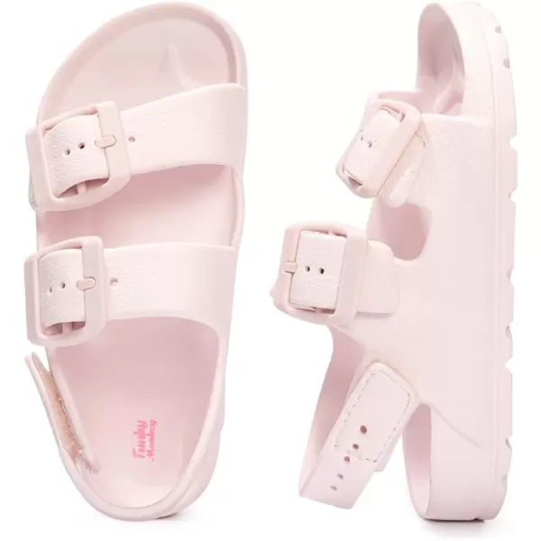 FUNKYMONKEY Unisex-Child Slides Double Buckle Adjustable EVA Flat Sandals for Boys Girls