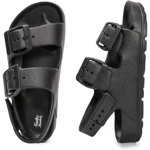 FUNKYMONKEY Unisex-Child Slides Double Buckle Adjustable EVA Flat Sandals for Boys Girls