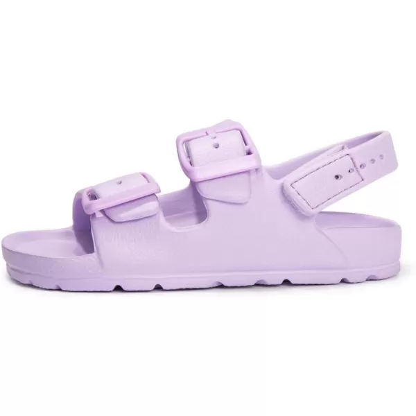 FUNKYMONKEY Unisex-Child Slides Double Buckle Adjustable EVA Flat Sandals for Boys Girls