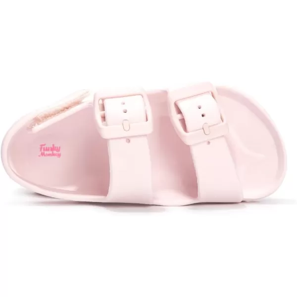 FUNKYMONKEY Unisex-Child Slides Double Buckle Adjustable EVA Flat Sandals for Boys Girls
