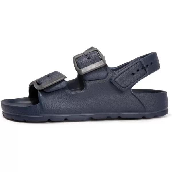 FUNKYMONKEY Unisex-Child Slides Double Buckle Adjustable EVA Flat Sandals for Boys Girls
