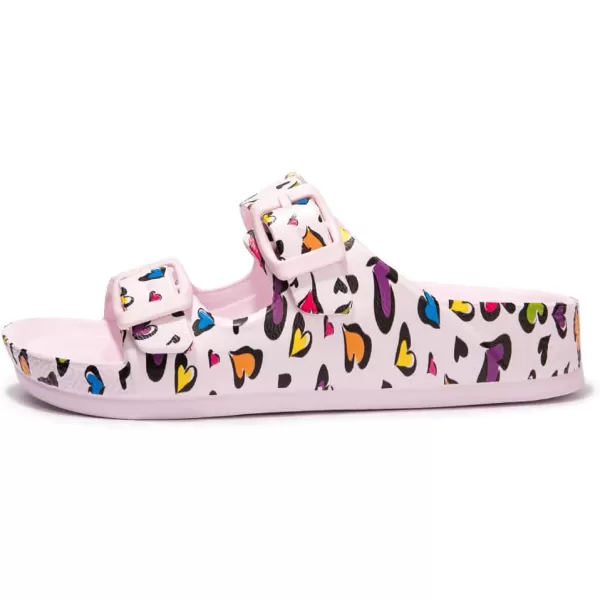 FUNKYMONKEY Unisex-Child Slides Double Buckle Adjustable EVA Flat Sandals for Boys Girls