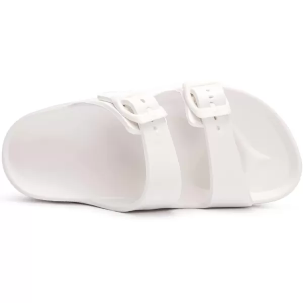 FUNKYMONKEY Unisex-Child Slides Double Buckle Adjustable EVA Flat Sandals for Boys Girls