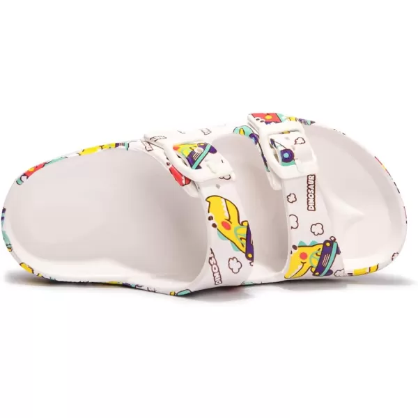 FUNKYMONKEY Unisex-Child Slides Double Buckle Adjustable EVA Flat Sandals for Boys Girls