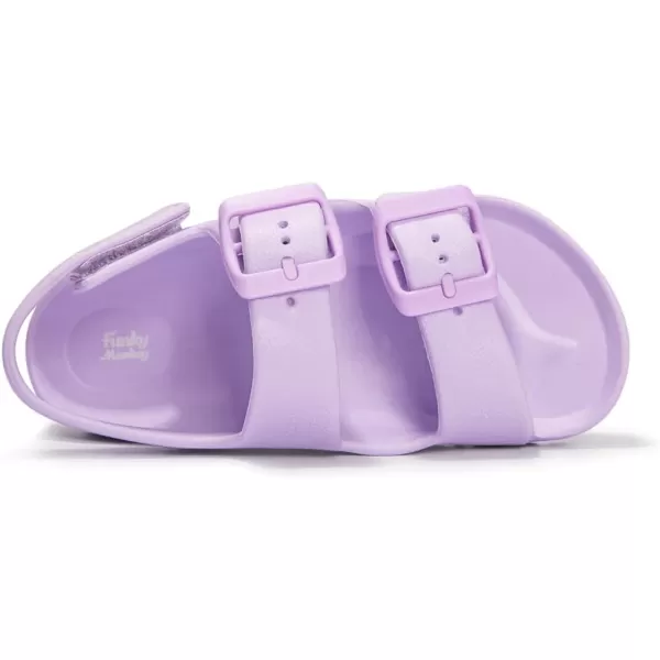 FUNKYMONKEY Unisex-Child Slides Double Buckle Adjustable EVA Flat Sandals for Boys Girls